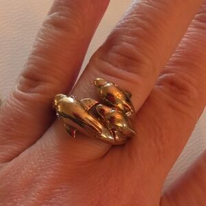 Gold Colored Dolphin Ring
